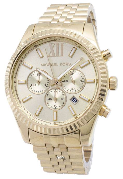 michael kors mk8281 men's lexington chronograph watch|michael kors leather watch.